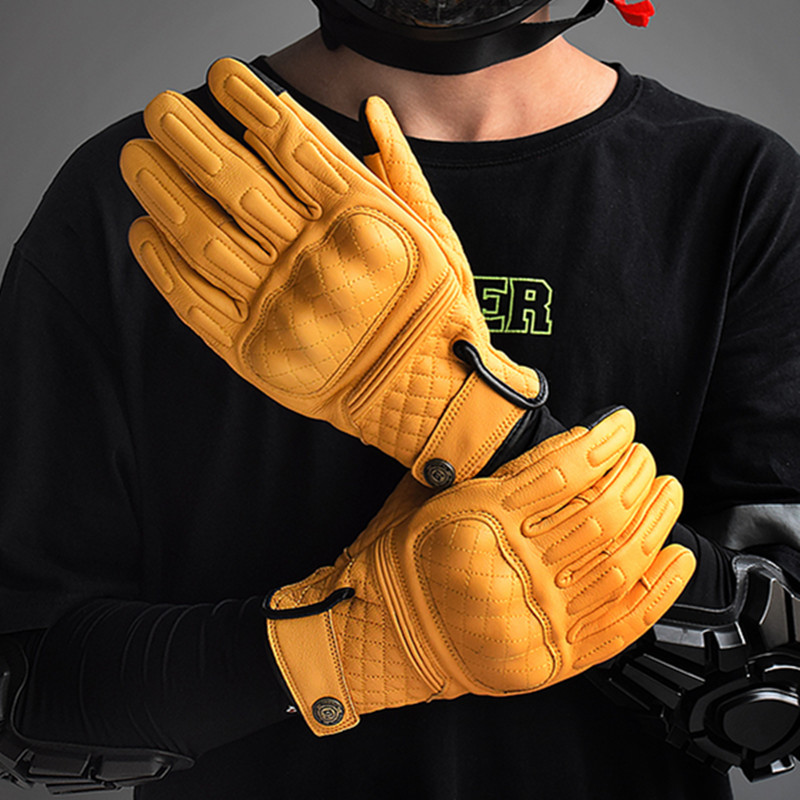 Motorcycle Gear Used - Gants de moto rétro en cuir