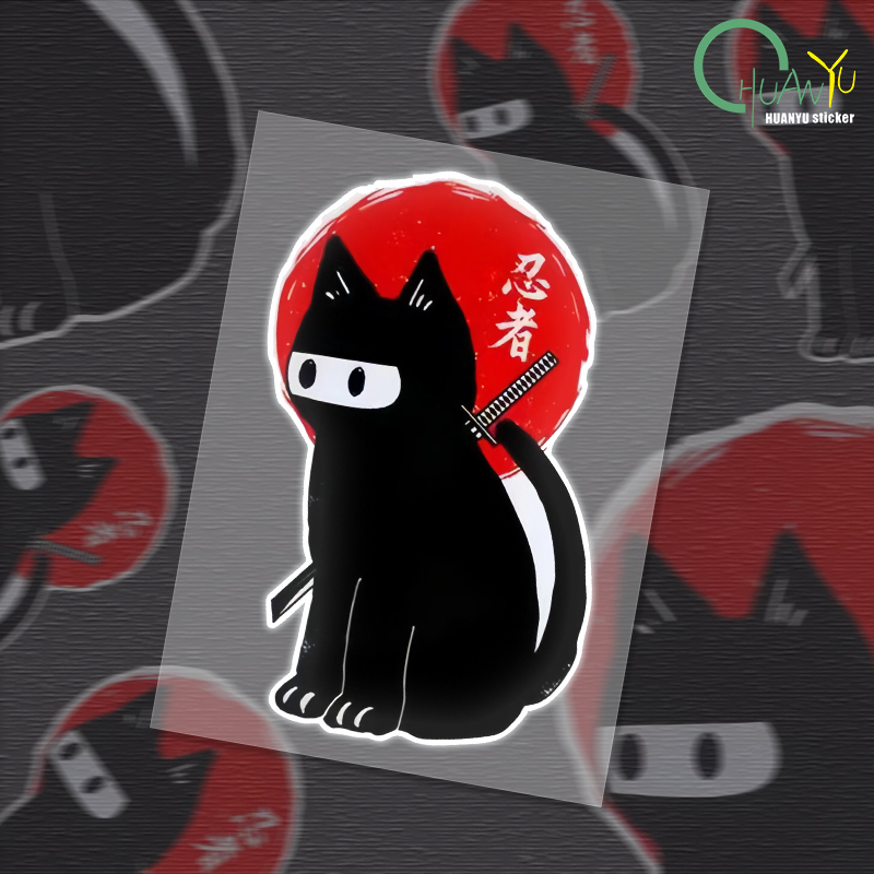 Motorcycle Gear Japan - Autocollant réfléchissant chat japonais pour voiture,