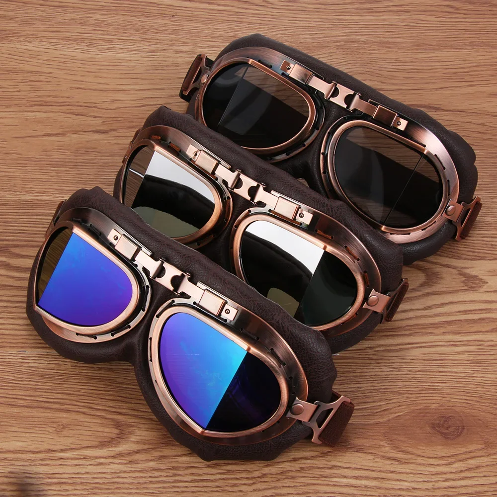 Motorcycle Gear Used - Lunettes rétro pilote, monture de lentille