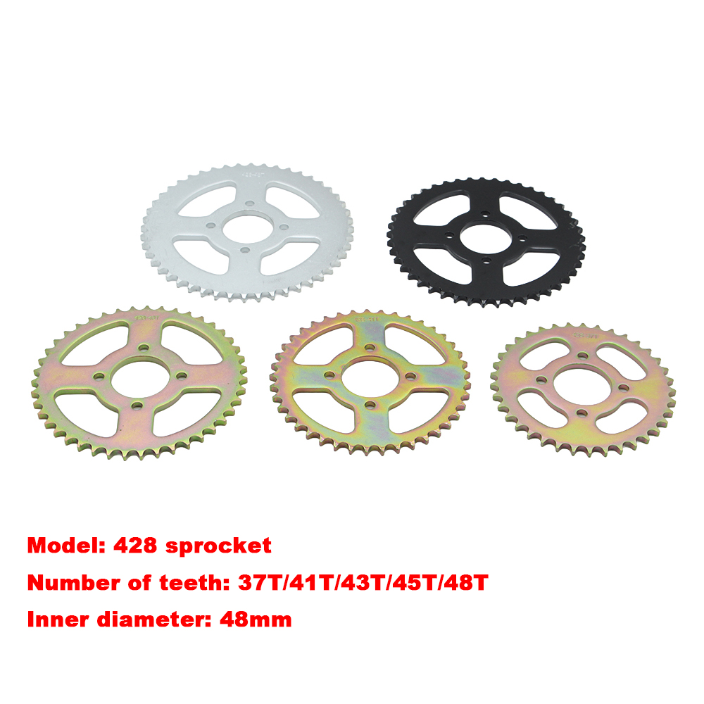 Motorcycle Gear Ratio - Pignon arrière 428 37T/41T/43T/45T/48T 48mm pour