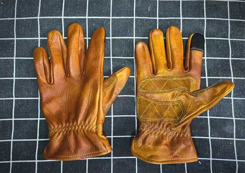 Gants de moto rétro en cuir vé - Motorcycle Gear Used avis et prix